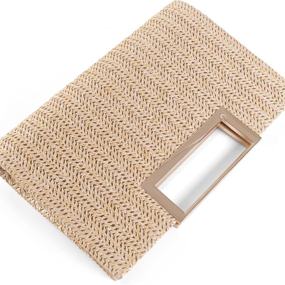 Straw Clutch Purse Raffia Crossbody Bag Summer Evening Travel for Women - Picture 2 of 7